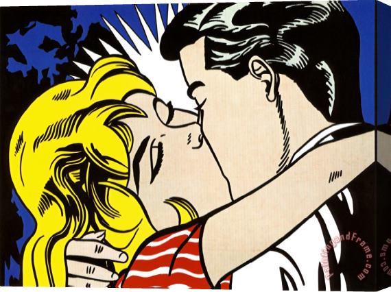 Roy Lichtenstein Kiss Ii C 1962 Stretched Canvas Print / Canvas Art