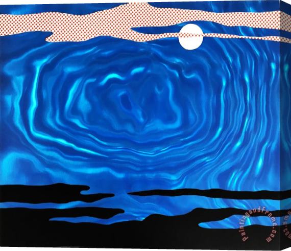 Roy Lichtenstein Moonscape #3, 1965 Stretched Canvas Painting / Canvas Art