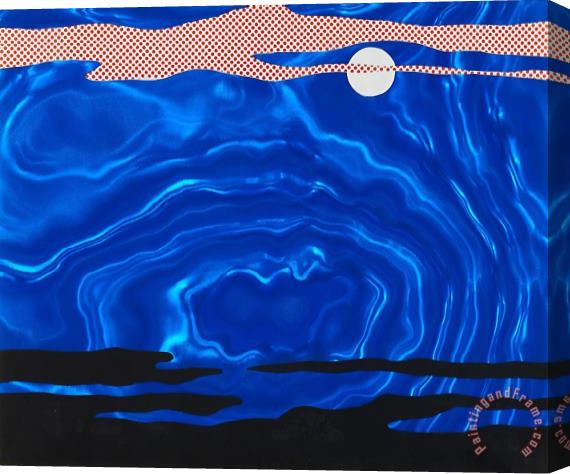 Roy Lichtenstein Moonscape #4, 1965 Stretched Canvas Print / Canvas Art
