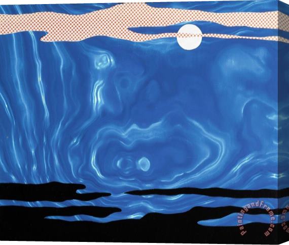 Roy Lichtenstein Moonscape #5, 1965 Stretched Canvas Painting / Canvas Art