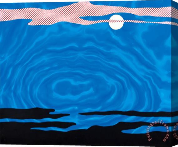 Roy Lichtenstein Moonscape #6, 1965 Stretched Canvas Print / Canvas Art