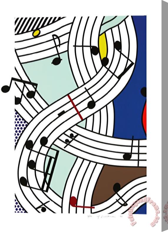 Roy Lichtenstein Musical Notes (composition I), 1996 Stretched Canvas Print / Canvas Art