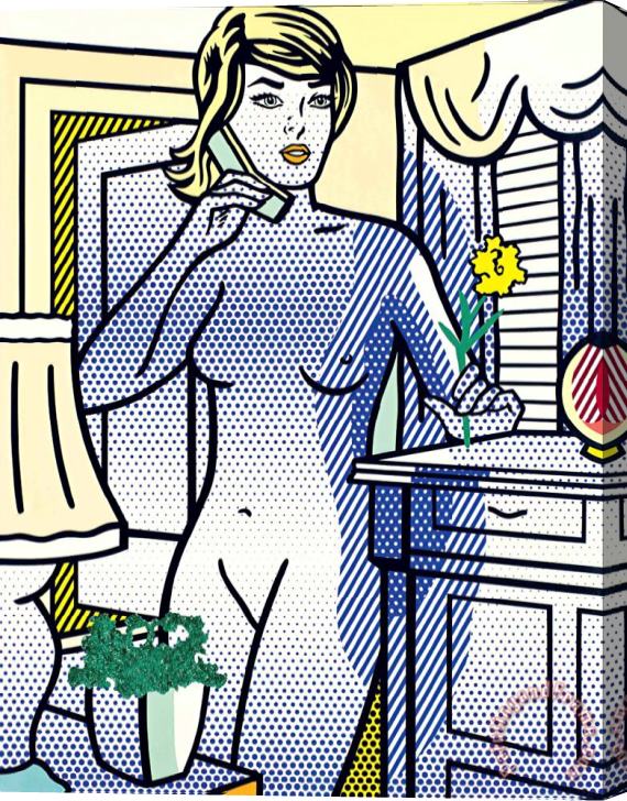 Roy Lichtenstein Nude with Yellow Flower, 1994 Stretched Canvas Painting / Canvas Art