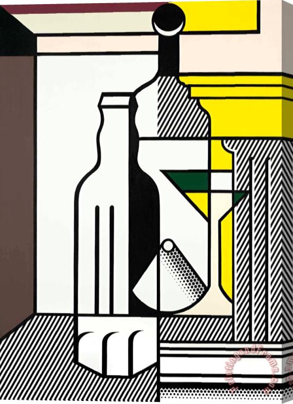 Roy Lichtenstein Purist Painting with Bottles, 1975 Stretched Canvas Print / Canvas Art