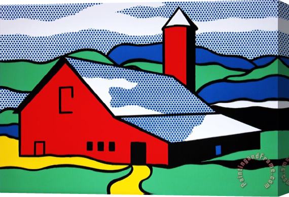 Roy Lichtenstein Red Barn, 1987 Stretched Canvas Painting / Canvas Art
