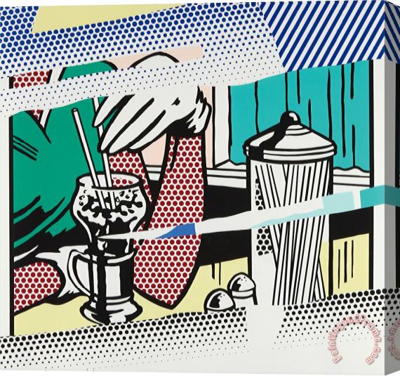 Roy Lichtenstein Reflections on Soda Fountain, From The Reflection Series, 1991 Stretched Canvas Print / Canvas Art