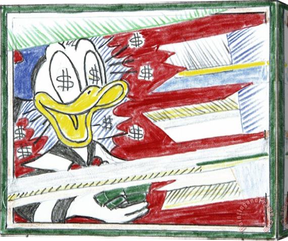 Roy Lichtenstein Reflections Portrait of a Duck (study), 1989 Stretched Canvas Painting / Canvas Art