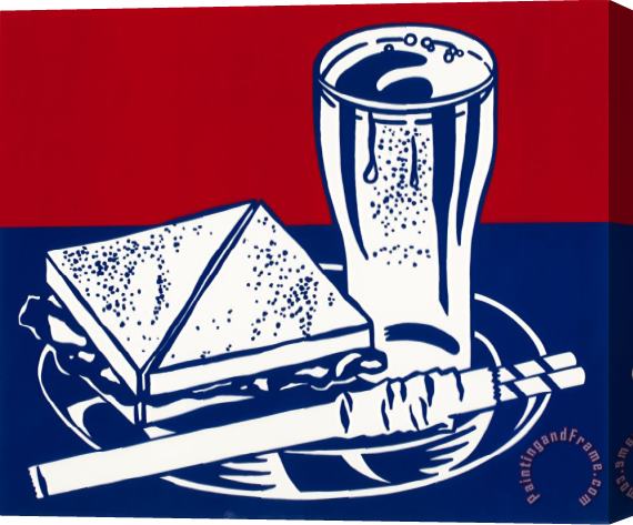 Roy Lichtenstein Sandwich And Soda (from Ten Works by Ten Painters), 1964 Stretched Canvas Painting / Canvas Art