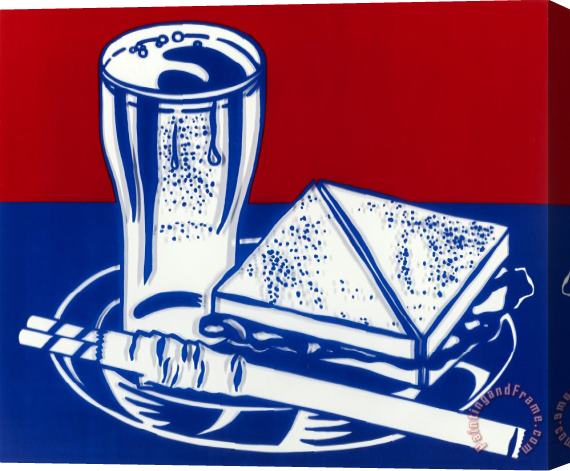 Roy Lichtenstein Sandwich And Soda, 1964 Stretched Canvas Print / Canvas Art