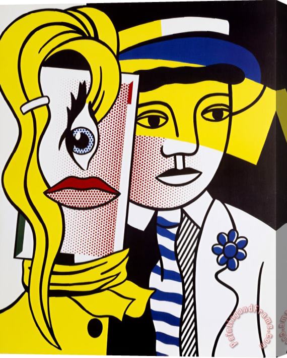 Roy Lichtenstein Stepping Out, 1986 Stretched Canvas Painting / Canvas Art