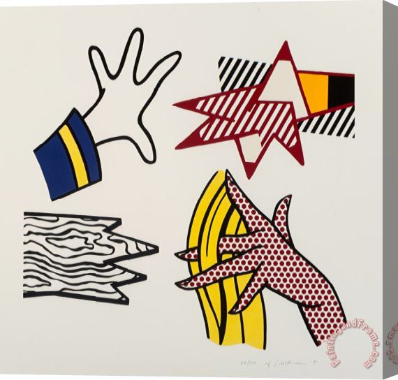 Roy Lichtenstein Study of Hands, 1981 Stretched Canvas Print / Canvas Art