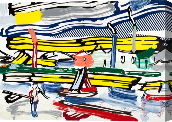 Roy Lichtenstein The River (from The Landscapes Series), 1985 Stretched Canvas Painting / Canvas Art