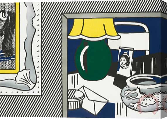 Roy Lichtenstein Two Paintings Green Lamp, From Paintings Series, 1984 Stretched Canvas Painting / Canvas Art