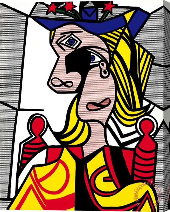 Roy Lichtenstein Woman with Flowered Hat, 1963 Stretched Canvas Painting / Canvas Art