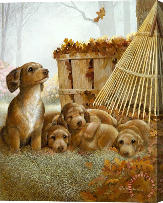 Ruane Manning Autumn Playtime Stretched Canvas Painting / Canvas Art