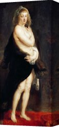 Edna Smith in a Japanese Wrap Canvas Prints - Helena Fourment in a Fur Wrap by Rubens