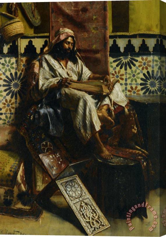 Rudolf Ernst Studying The Koran Stretched Canvas Painting / Canvas Art