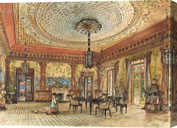 Rudolf von Alt The Japanese Salon, Villa Hugel, Hietzing, Vienna Stretched Canvas Painting / Canvas Art
