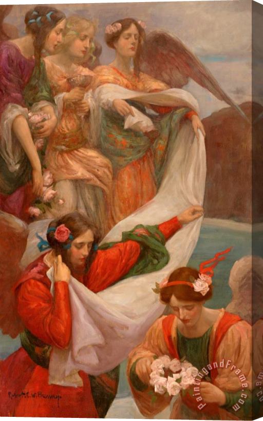 Rupert Bunny Angels Descending Stretched Canvas Painting / Canvas Art
