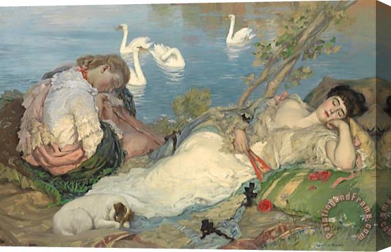Rupert Bunny Endormies Stretched Canvas Painting / Canvas Art