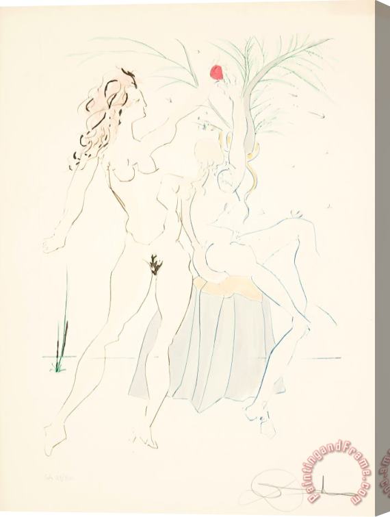 Salvador Dali Adam And Eve, From Our Historical Heritage, 1975 Stretched Canvas Print / Canvas Art