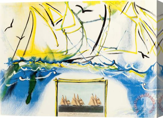 Salvador Dali American Yachting Scene, Currier And Ives Series, 1971 Stretched Canvas Painting / Canvas Art