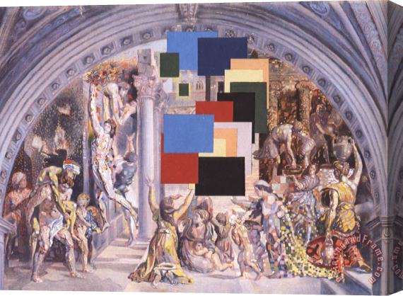Salvador Dali Athens Is Burning The School of Athens And The Fire in The Borgo 1980 Stretched Canvas Painting / Canvas Art
