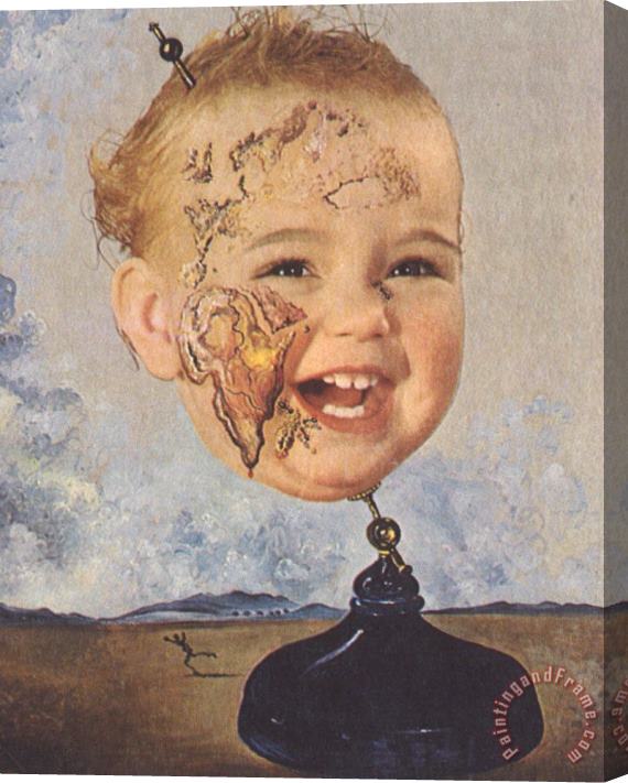 Salvador Dali Baby Map of The World Stretched Canvas Painting / Canvas Art