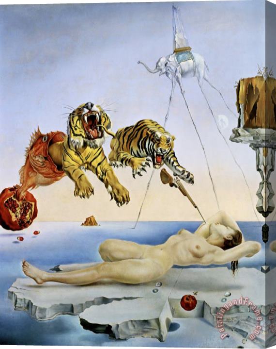 Salvador Dali Dream Caused by The Flight of a Bee Around a Pomegranate a Second Before Waking Up, 1944 Stretched Canvas Print / Canvas Art