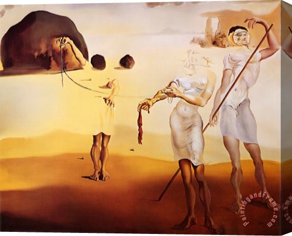 Salvador Dali Enchanted Beach with Three Fluid Graces Stretched Canvas Print / Canvas Art