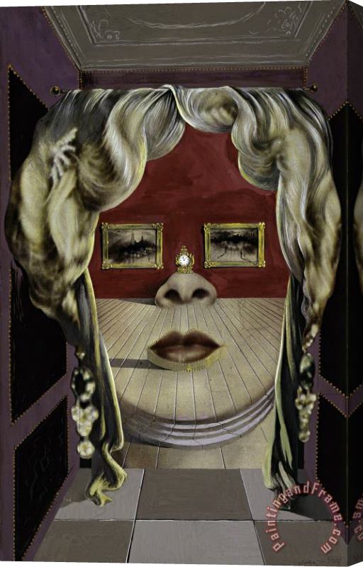 Salvador Dali Face of Mae West Which May Be Used As an Apartment Stretched Canvas Print / Canvas Art