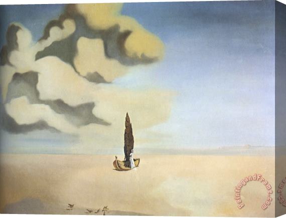 Salvador Dali Figure And Drapery in a Landscape Stretched Canvas Painting / Canvas Art