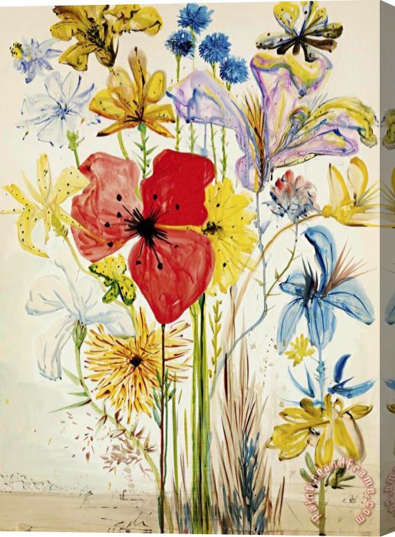 Salvador Dali Fleurs D'ete Dans Un Paysage Surrealiste, 1953 Stretched Canvas Painting / Canvas Art