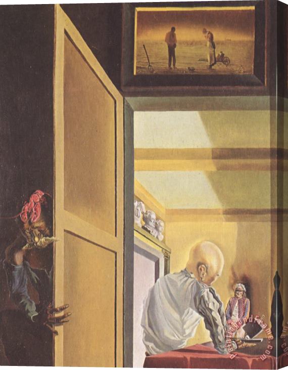 Salvador Dali Gala And The Angelus of Millet Before The Imminent Arrival of The Conical Anamorphoses Stretched Canvas Print / Canvas Art