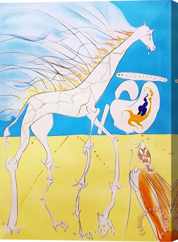Salvador Dali Girafe Saturnienne (saturnian Giraffe), 1974 Stretched Canvas Painting / Canvas Art
