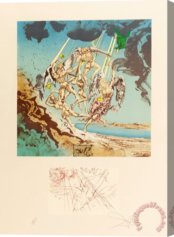 Salvador Dali Homage to Homer Suite Return of Ulysses, 1977 Stretched Canvas Print / Canvas Art