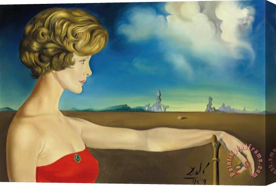 Salvador Dali Jeune Femme Dans Un Paysage, 1959 Stretched Canvas Painting / Canvas Art