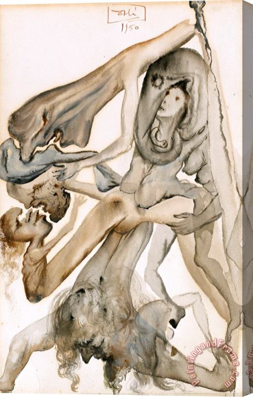 Salvador Dali Les Limbes, Illustration Pour L'enfer Stretched Canvas Painting / Canvas Art
