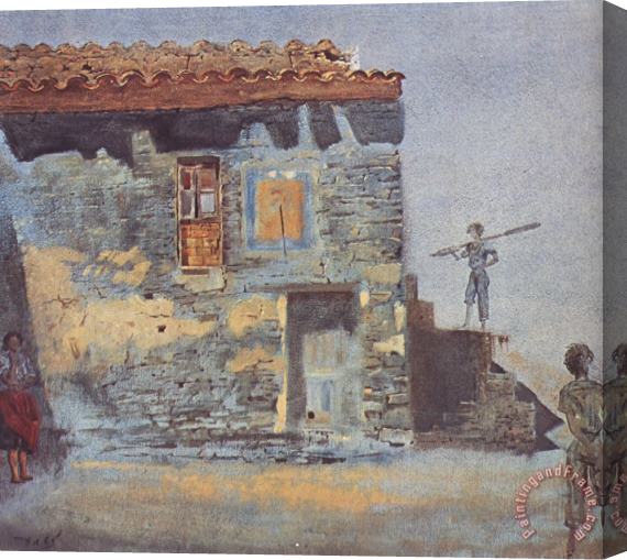 Salvador Dali Noon Barracks of Port Lligat 1956 Stretched Canvas Painting / Canvas Art