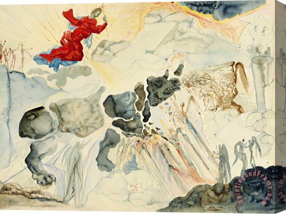 Salvador Dali Rhinoceros En Desintegration, 1950 Stretched Canvas Painting / Canvas Art