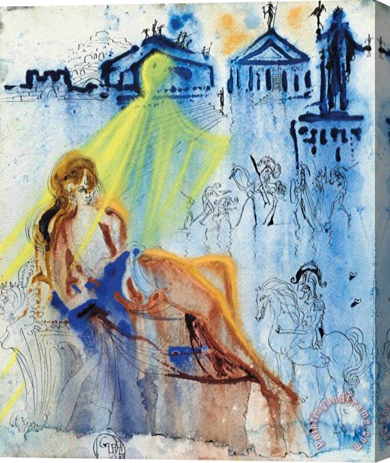Salvador Dali Ulysse Traverse Invisible Piazza Feaci, 1970 Stretched Canvas Print / Canvas Art