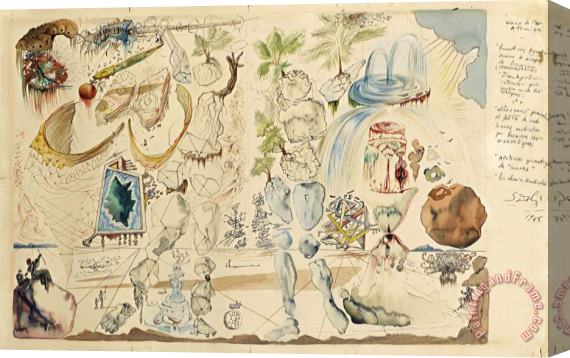 Salvador Dali Vision De L'age Atomique, 1948 Stretched Canvas Painting / Canvas Art