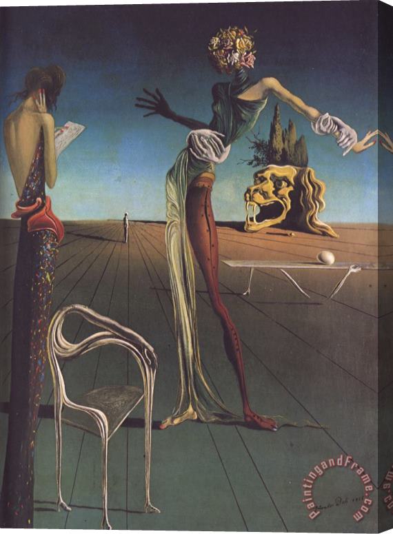 Salvador Dali Woman with a Head of Roses Stretched Canvas Painting / Canvas Art