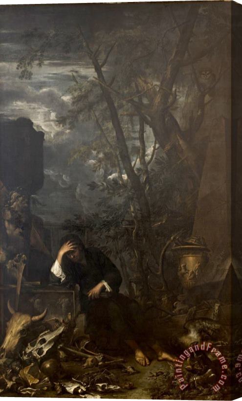 Salvator Rosa Democritus in Meditation Stretched Canvas Painting / Canvas Art