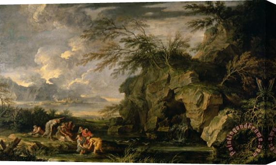 Salvator Rosa The Finding of Moses Stretched Canvas Print / Canvas Art