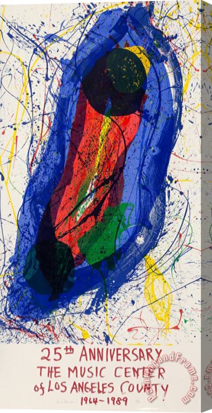 Sam Francis Untitled (25th Anniversary of The Music Center of Los Angeles County), 1988 Stretched Canvas Print / Canvas Art