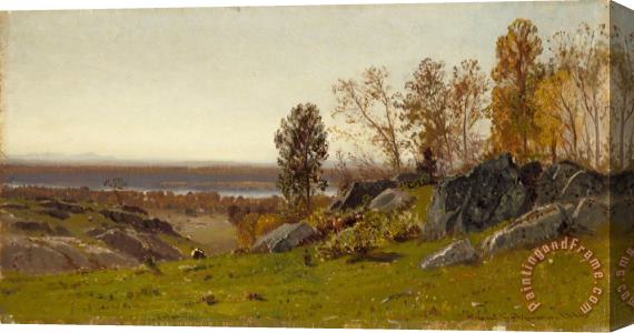 Samuel Colman Landscape: Looking Across The Country at Irvington on Hudson Stretched Canvas Print / Canvas Art