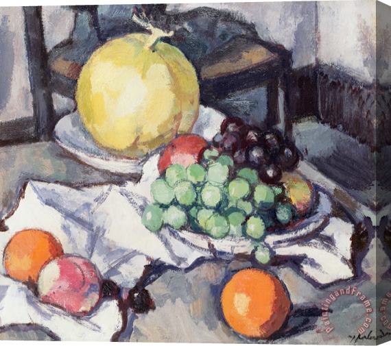 Samuel John Peploe Still Life with Melons and Grapes Stretched Canvas Painting / Canvas Art