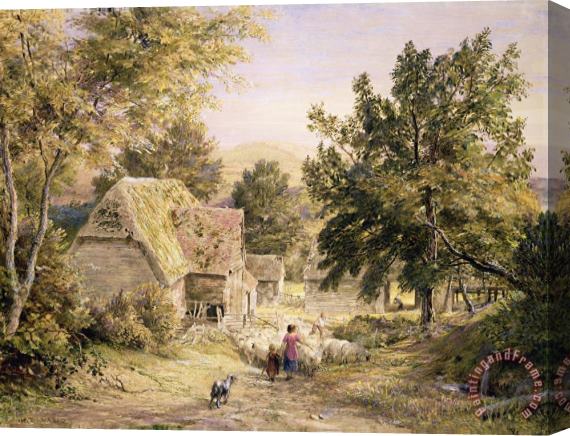 Samuel Palmer A Farmyard near Princes Risborough Stretched Canvas Painting / Canvas Art