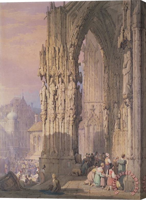 Samuel Prout Porch of Regensburg Cathedral Stretched Canvas Painting / Canvas Art